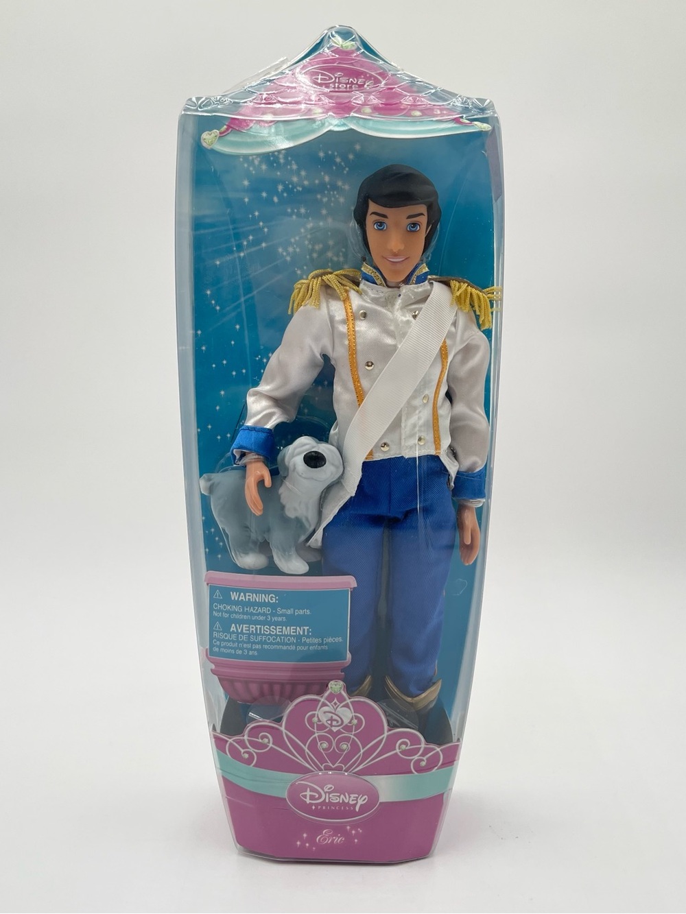 Vtg Disney Store Princess The Little Mermaid Prince Eric Retired Doll w/Max New